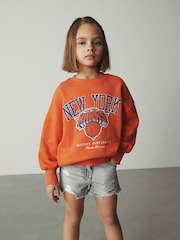 Orange New York Knicks NBA License Sweatshirt (3-16yrs) - Image 1 of 8
