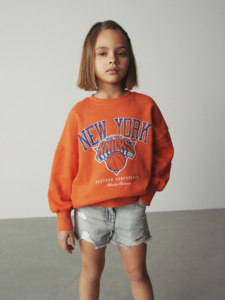 Orange New York Knicks NBA License Sweatshirt (3-16yrs) - Image 1 of 8