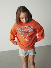 Orange New York Knicks NBA License Sweatshirt (3-16yrs) - Image 2 of 8