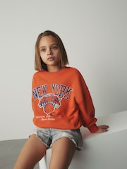 Orange New York Knicks NBA License Sweatshirt (3-16yrs) - Image 4 of 8