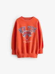 Orange New York Knicks NBA License Sweatshirt (3-16yrs) - Image 6 of 8