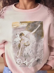 Rosa mit lizenzierter Edgar Degas Ballett-Grafik - Sweatshirt (3-16 Jahre) - Bild 3 von 6