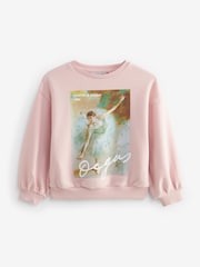 Rosa mit lizenzierter Edgar Degas Ballett-Grafik - Sweatshirt (3-16 Jahre) - Bild 4 von 6