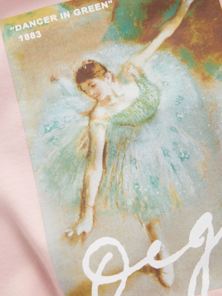 Rosa mit lizenzierter Edgar Degas Ballett-Grafik - Sweatshirt (3-16 Jahre) - Bild 6 von 6