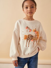 Ecru Applique Unicorn Sweatshirt (3-16yrs) - Image 1 of 7
