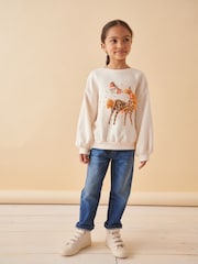 Ecru Applique Unicorn Sweatshirt (3-16yrs) - Image 2 of 7