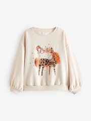 Ecru Applique Unicorn Sweatshirt (3-16yrs) - Image 5 of 7
