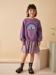 Berry Red Rainbow Sequin Sweatshirt (3-16yrs) - Image 2 of 8