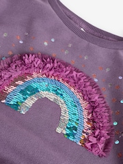 Berry Red Rainbow Sequin Sweatshirt (3-16yrs) - Image 7 of 8