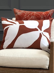 Voyage Cinnamon Aspin Floral 100% Cotton Cushion - Image 1 of 4