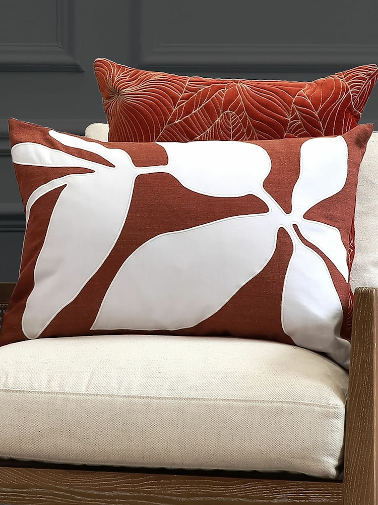 Voyage Cinnamon Aspin Floral 100% Cotton Cushion - Image 1 of 4