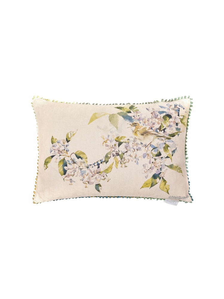 Voyage Apple Willow Warbler Animal Loop Edge Cushion - Image 2 of 4
