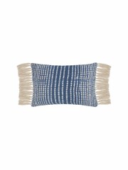 Voyage Cobalt Elkford Geometric Fringed Cushion - Image 2 of 4
