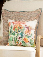 Voyage Marigold Enchanting Thistle Floral Loop Edge Cushion - Image 1 of 4