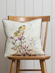 Voyage Blossom Honeysuckle Floral Piped Cushion - Image 1 of 4