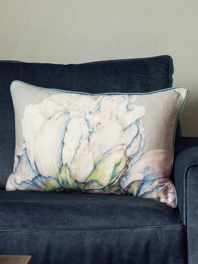 Voyage Bluebell Alston Floral Fringed Cushion - Image 1 of 4
