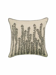 Voyage Steel Herb Floral Piped Cushion - Image 2 of 3