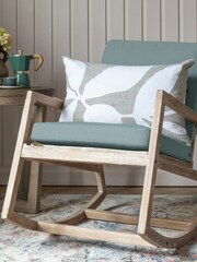 Voyage Steel Aspin Floral 100% Cotton Cushion - Image 1 of 4
