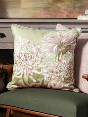 Voyage Moss Belladonna Floral Piped Cushion - Image 1 of 3