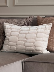 Voyage Quartz Cream 40 x 60cm Boulder Velvet Cushion - Image 1 of 4