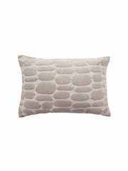 Voyage Quartz Cream 40 x 60cm Boulder Velvet Cushion - Image 2 of 4