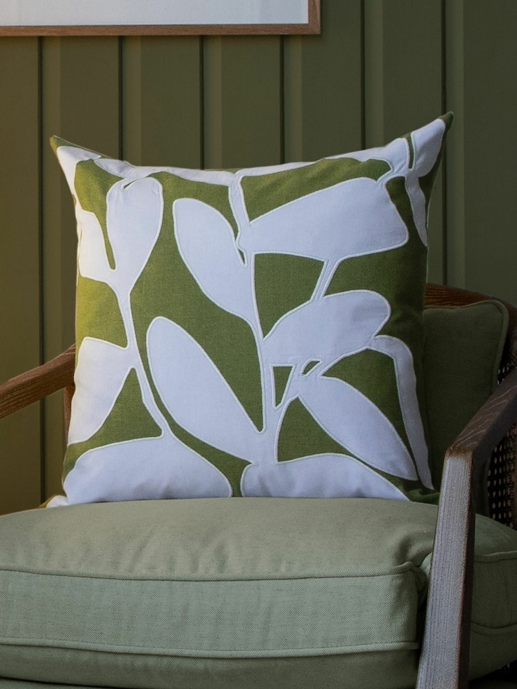 Voyage Grass Birch Floral 100% Cotton Cushion - Image 1 of 4
