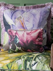 Voyage Fuchsia Sennen Floral Piped Cushion - Image 1 of 4