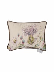 Voyage Violet Elysium Linen Floral Piped Cushion - Image 1 of 3