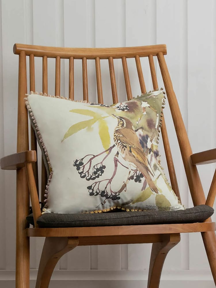 Voyage Olive Lynwood Floral Loop Edge Cushion - Image 1 of 4