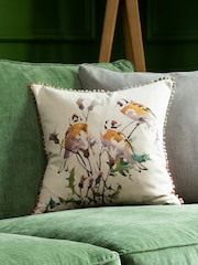 Voyage Ochre Belmont Floral Animal Loop Edge Cushion - Image 1 of 4