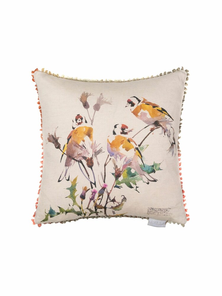 Voyage Ochre Belmont Floral Animal Loop Edge Cushion - Image 2 of 4