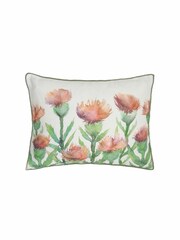Voyage Rust Cream Erskine Floral Piped Cushion - Image 2 of 4