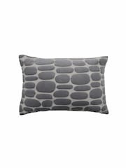 Voyage Steel Grey 40 x 60cm Boulder Velvet Cushion - Image 2 of 4