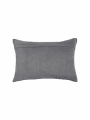 Voyage Steel Grey 40 x 60cm Boulder Velvet Cushion - Image 3 of 4