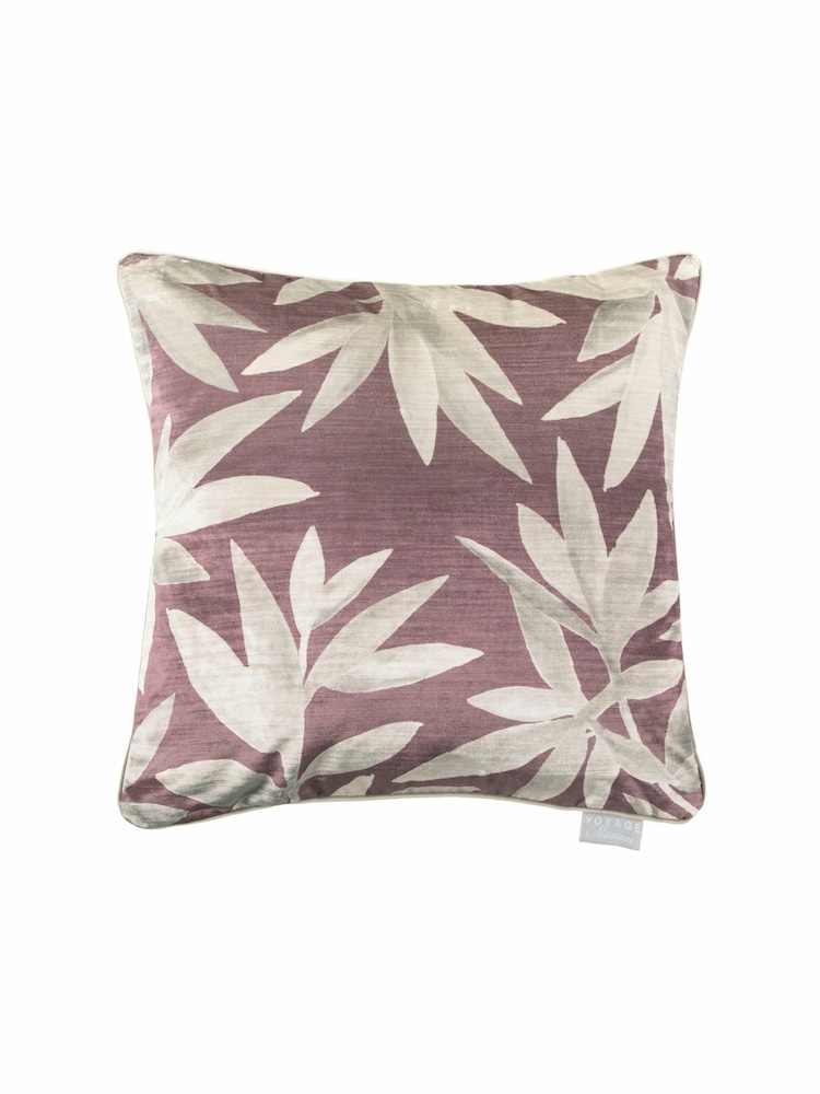 Voyage Dusk Silverwood Velvet Floral Piped Cushion - Image 2 of 4