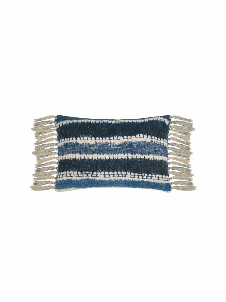 Voyage Cobalt Cairns Abstract Fringed Cushion - Image 2 of 4 Voyage Cobalt Cairns Abstract Fringed Cushion - Image 2 of 4
