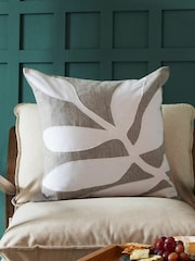 Voyage Steel Bodhi Floral 100% Cotton Cushion - Image 1 of 4
