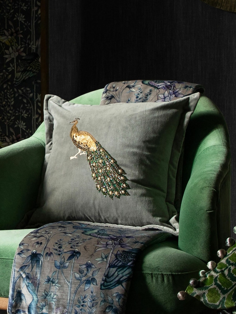 Voyage Steel Mayura Animal Oxford Cushion - Image 1 of 4