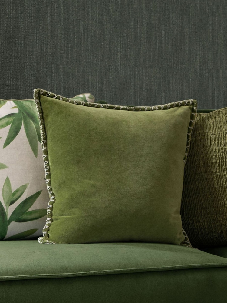 Voyage Grass Stitch Plain Blanket Stitched Cushion - Image 1 of 4