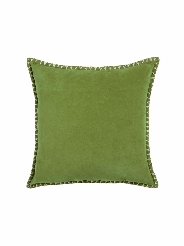 Voyage Grass Stitch Plain Blanket Stitched Cushion - Image 2 of 4