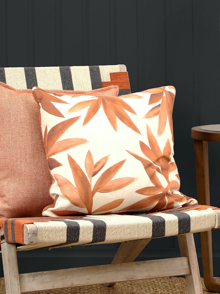 Voyage Amber Silverwood Floral Piped Cushion - Image 1 of 4