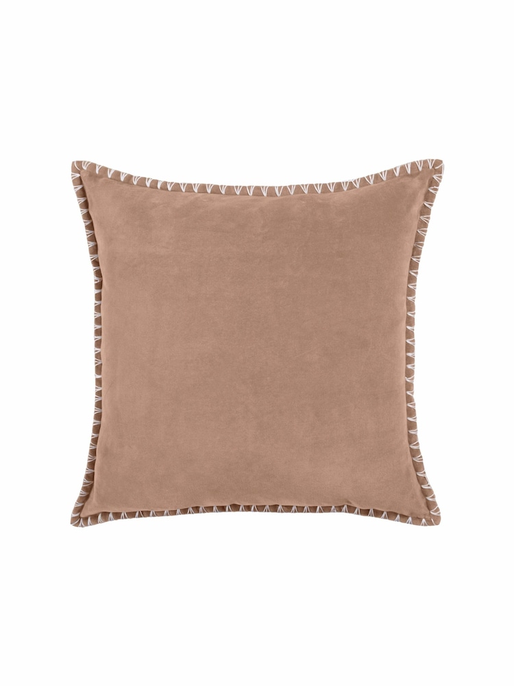 Voyage Coral Stitch Plain Blanket Stitched Cushion - Image 2 of 4