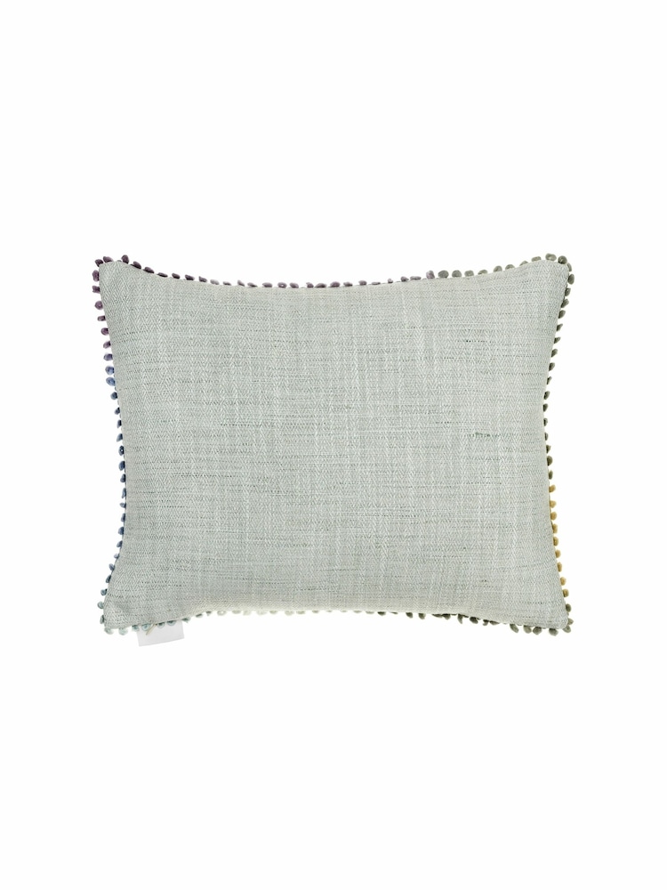 Voyage Bristle Damson Floral Loop Edge Cushion - Image 2 of 3