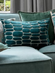 Voyage Ocean Blue 40 x 60cm Boulder Velvet Cushion - Image 1 of 4