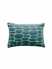 Voyage Ocean Blue 40 x 60cm Boulder Velvet Cushion - Image 2 of 4