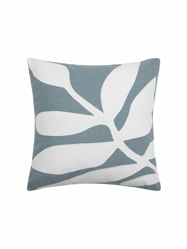 Voyage Seafoam Bodhi Floral 100% Cotton Cushion - Image 1 of 3