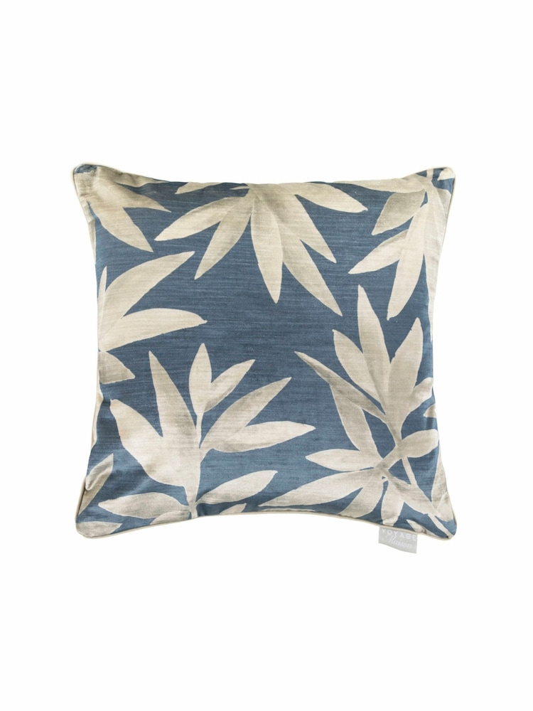Voyage Ocean Silverwood Velvet Floral Piped Cushion - Image 2 of 4