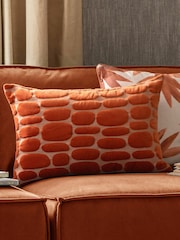 Voyage Sunset Orange 40 x 60cm Boulder Velvet Cushion - Image 1 of 4