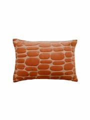 Voyage Sunset Orange 40 x 60cm Boulder Velvet Cushion - Image 2 of 4