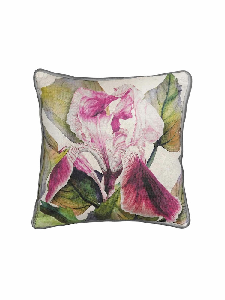 Voyage Fuchsia Darwen Floral Piped Cushion - Image 1 of 3
